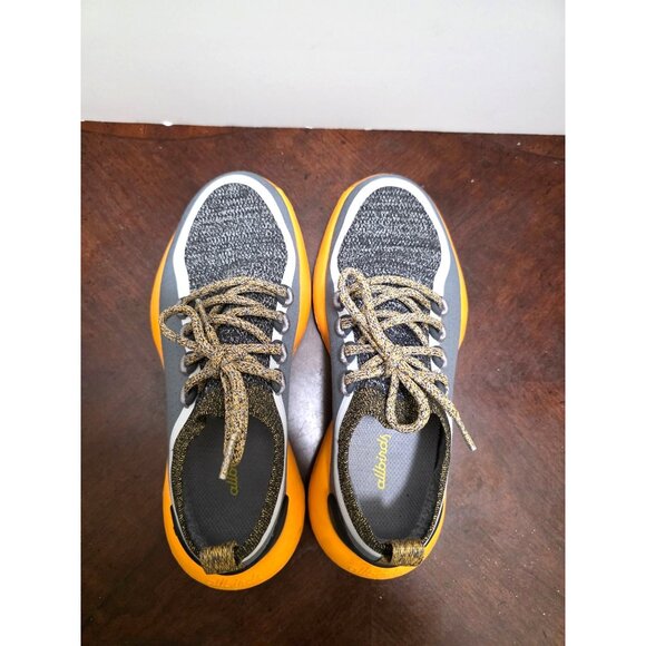 Allbirds Women's Trail Runner SWT Sneakers Gray & Yellow Lightweight Wool Blend - Picture 4 of 8